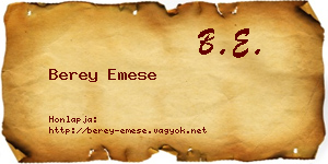 Berey Emese névjegykártya