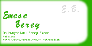 emese berey business card